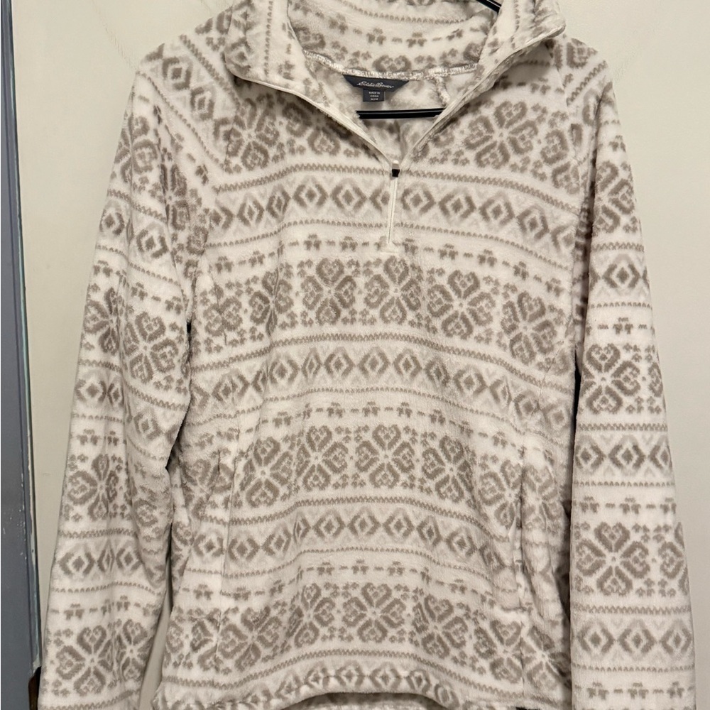 Eddie Bauer women's patterned 1/4-zip fleece pullover